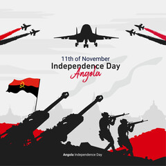 Vector illustration of happy Angola independence day
