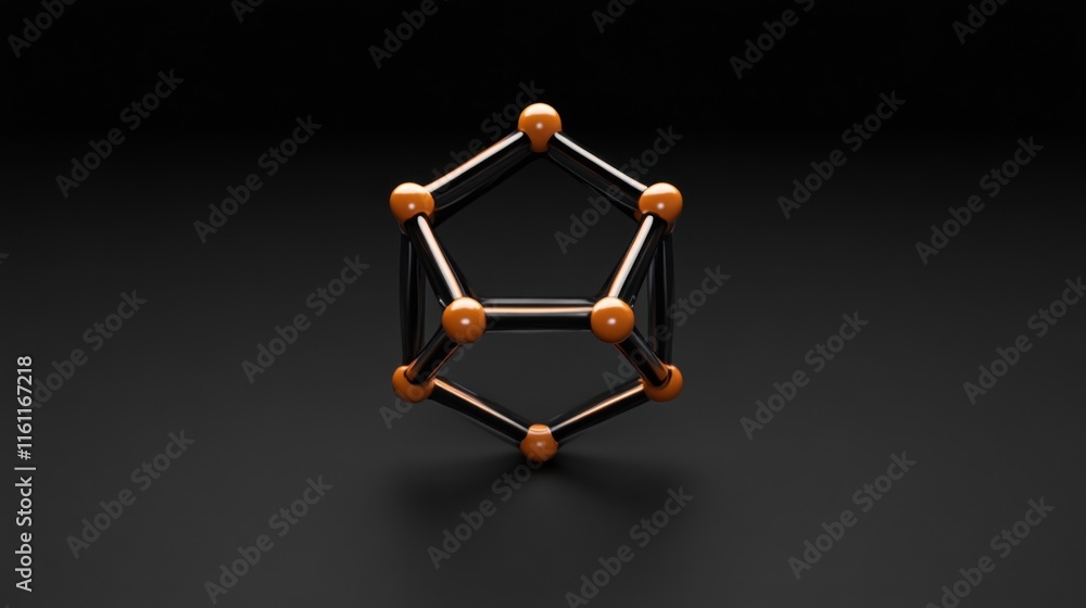 Aufkleber 3d molecular structure visualization laboratory digital art dark background abstract perspective sci