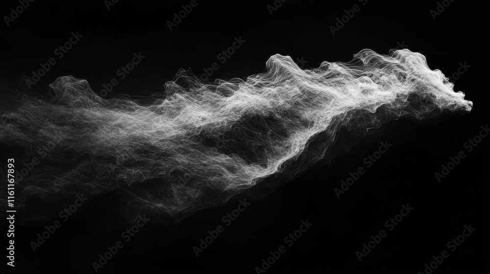 Aufkleber delicate tendrils of smoke rise and twist in elegant patterns against a pitch-black backdrop, showca