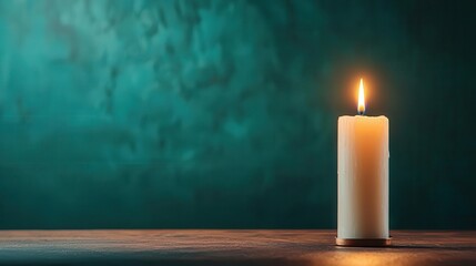 A single candle lighting a dark smoky room, carbon footprint, small actions reducing emissions