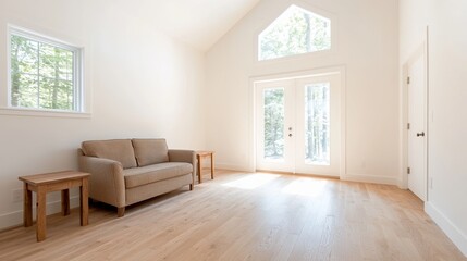 Fototapeta premium Modern sustainable open-concept living and dining area