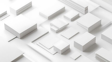 Blank business card mockup on white textured background 3d illustration 3d rendering card template