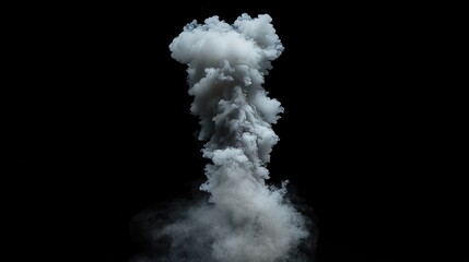 A thick, billowing cloud of smoke ascends into the dark environment, forming intricate shapes as it disperses, embodying a sense of mystery and intrigue