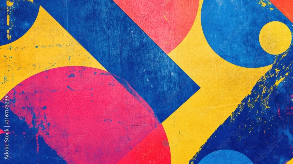 Poster Vibrant abstract retro risograph design with ample copy space for creative text placement. Generative AI