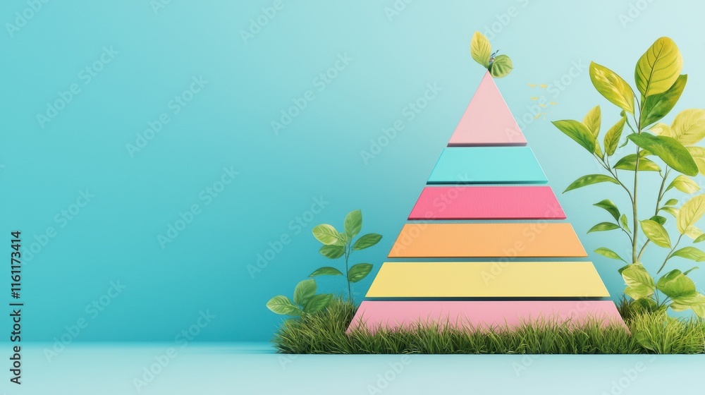 Aufkleber a pyramid chart illustrating the hierarchy of needs in a business organization, with the most essent