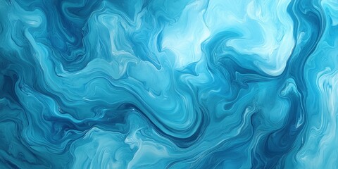 Obraz premium Swirling shades of blue and hints of white blend together to form an abstract liquid pattern, evoking a sense of calm and serenity in the design