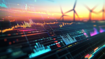 Fototapeta premium A Close-Up of Digital Screens Displaying Data Visualizations