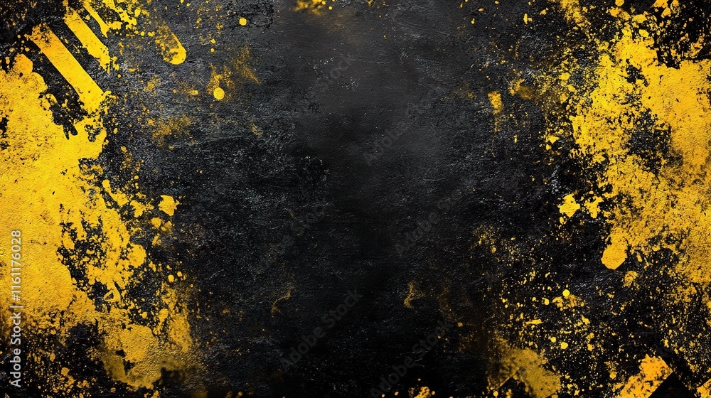Poster Grungy Black and Yellow Background with Ample Space for Design