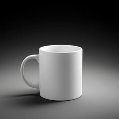 Obraz premium Minimalist White Ceramic Mug: Professional 3D Render Product Photography