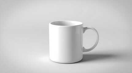 Fototapeta premium Minimalist White Ceramic Mug: Professional 3D Render Product Photography