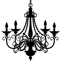 chandelier silhouette vector