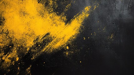 Grungy Black and Yellow Abstract Background with Ample Space