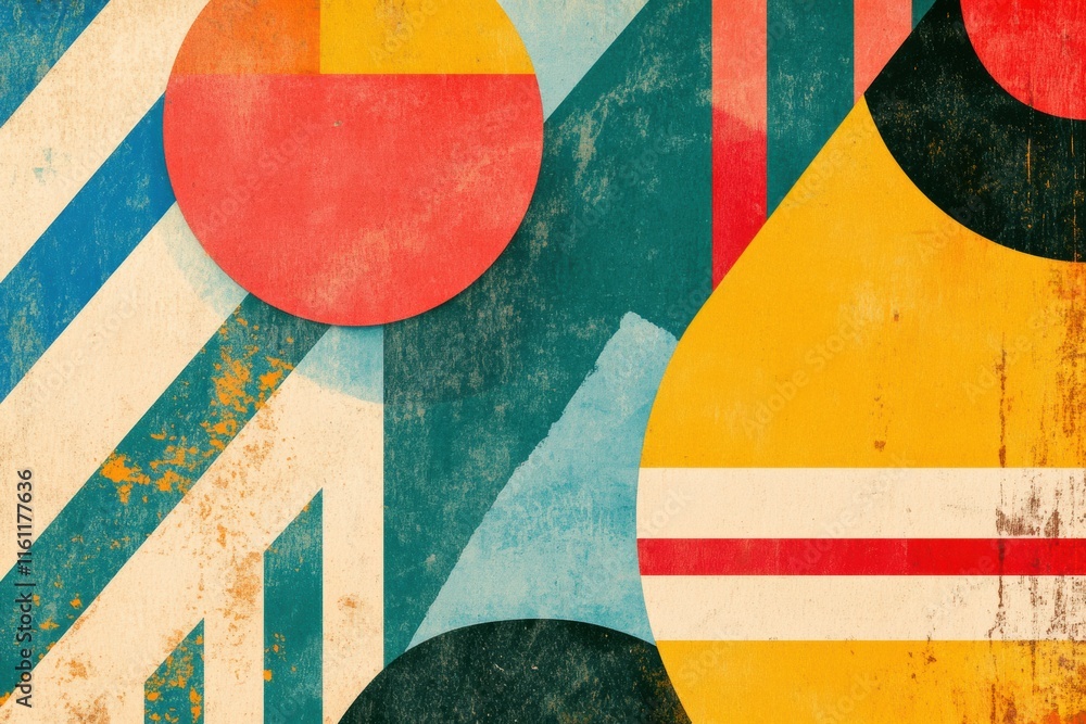 Leinwandbilder colorful abstract retro risograph with copy space for creative text placement in dynamic design. gen