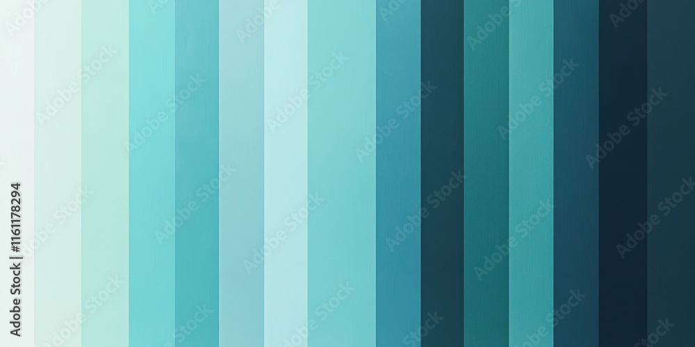 Poster a series of vertical stripes in varying shades of blue and green form a harmonious abstract pattern,