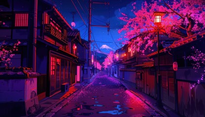 Obraz premium kyoto neon light background