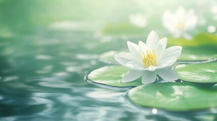Serene Water Lily in Calm Water.