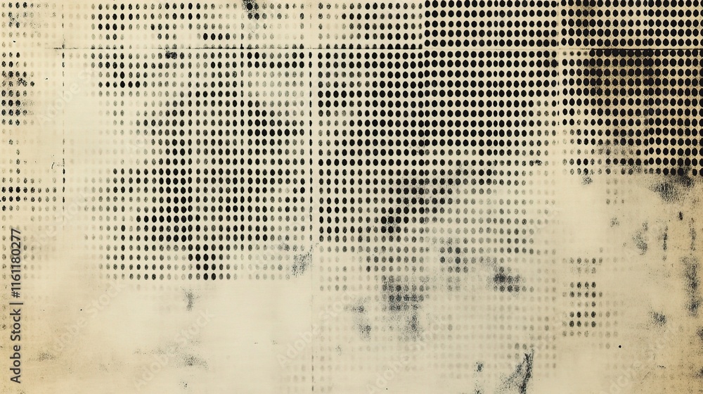 Poster aged halftone background with dotted abstract texture design