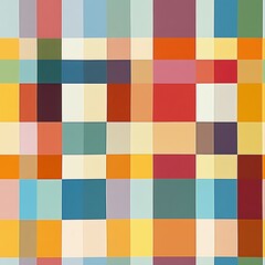 Colorful Checker Grid Design with Complementary Tones in Soft Palette
