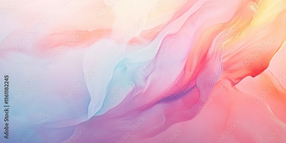 Poster an abstract display of soft colors swirling together, creating a soothing atmosphere. the blend of p