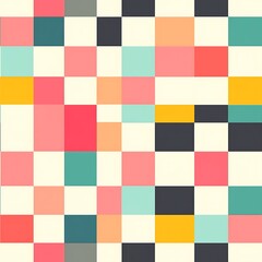 Playful Multicolor Checkerboard Pattern with Bright Alternating Colors