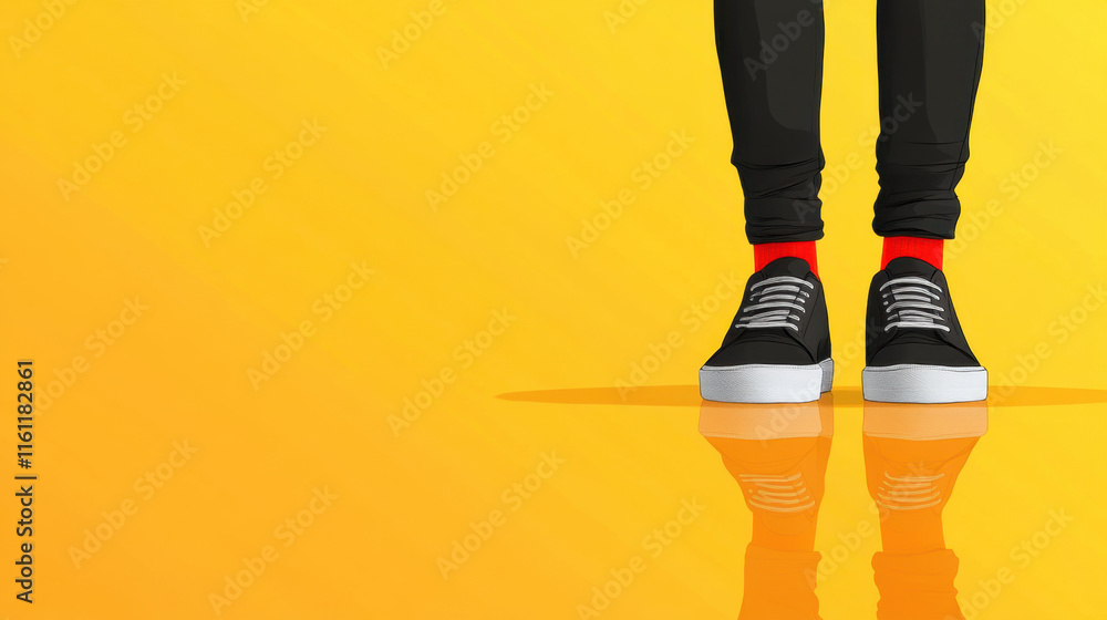 Poster narcissistic, a person gazes intently at their reflection in a shiny surface, capturing a moment of 