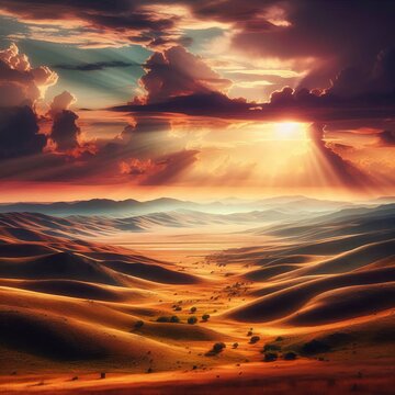 99 Steppe A vast treeless grassland with rolling hills often fou