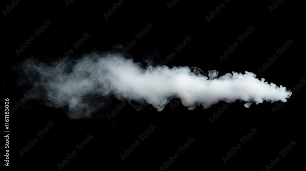 Poster a thick swirl of white vapor rises and moves in a dark setting, creating intriguing shapes and patte