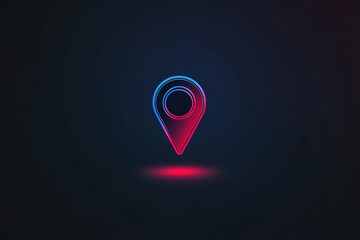 Neon Location Pin Graphic