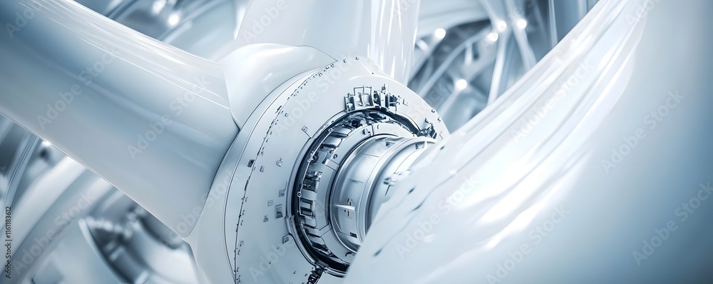 Poster close-up view of a machine part highlighting precision engineering