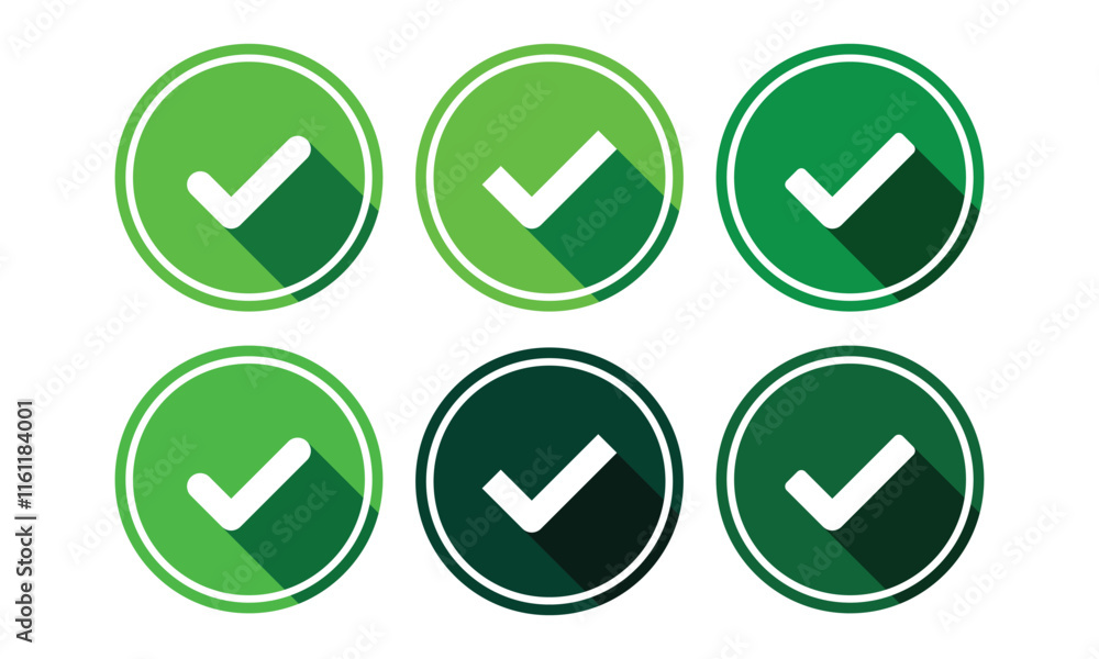 Poster green check mark. check mark icon vector design. approved vector icon isolated on white background.
