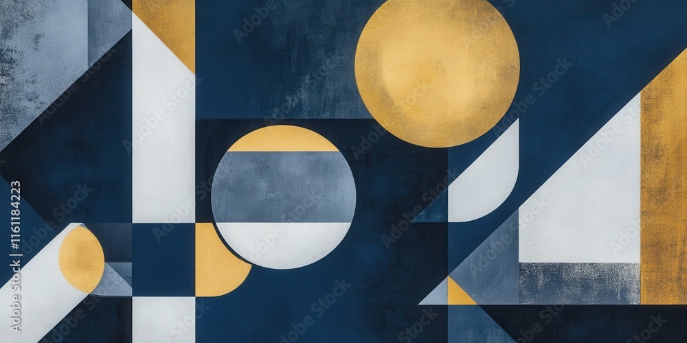 Poster bold abstract shapes and colors create a striking visual experience, emphasizing geometric forms in 