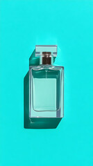 Teal Background Perfume Bottle Illustration