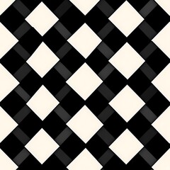 Symmetrical Checkerboard Design in Black and White Pattern