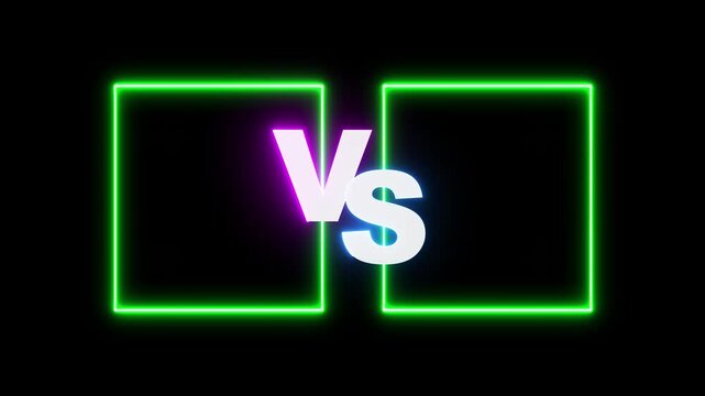 VS versus bars neon animated versus vs bars neon multiplayer co op team with smoky black background 4k looping Versus battle fighting Animation Versus For Race, Game Play - Powered by Adobe