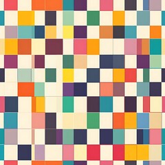 Harmonious Checkerboard Grid Design with Multicolored Squares