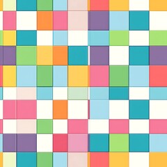 Sophisticated Checkerboard Grid with Multicolored Harmonious Squares
