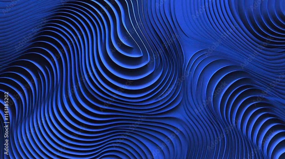 Aufkleber curved overlapping blue gradient background with wavy texture