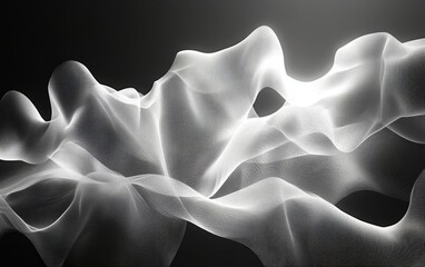 Fototapeta premium monochrome patterns shift into ethereal glowing digital art forms., Generative AI
