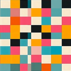 Vibrant Checkerboard Grid Design in Striking Visual Layout