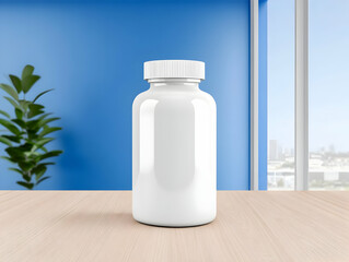 White Pill Bottle 3D Render