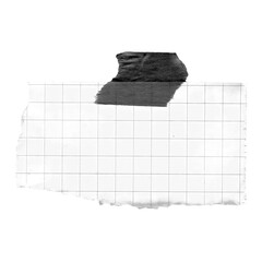 torn paper vintage note grid memo black and white	
