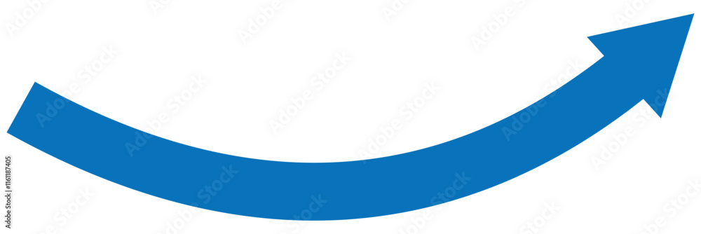 Poster arrow pointing right. curved arrow right direction vector sign. arrow indicators symbols isolated ve