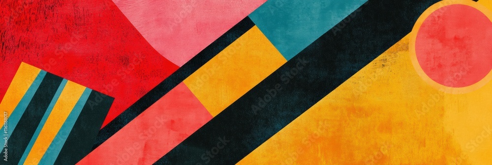 Poster vibrant abstract retro risograph design with ample copy space for text or branding elements. generat