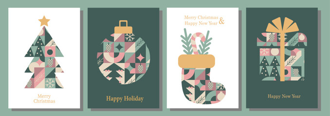 christmas card with christmas tree