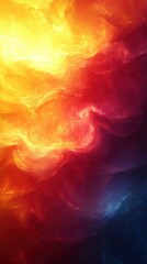 Fototapeta premium Abstract Fiery and Icy Nebula Cosmic Collision of Color and Light