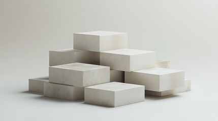 Fototapeta premium Blank business card mockup on white textured background 3d illustration 3d rendering card template