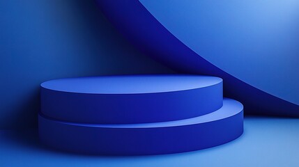 Elegant Blue Curved Shapes on a Soft Background for Modern Design