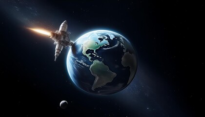 Obraz premium earth and moon