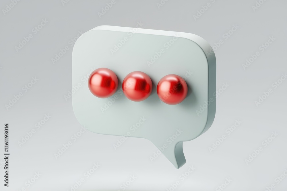 Poster white speech bubble with three red dots