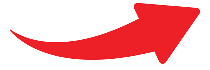 Red curve arrow icon. Red arrow icon on white background. Flat style. Arrow icon for your web site design, logo, app, UI. arrow indicated the direction symbol. Curved arrow sign.